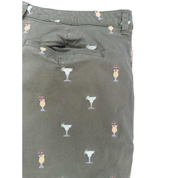TOMMY BAHAMA Men's Olive Green Cocktail Print Embroidered Shorts Size 38 - Picture 2 of 8